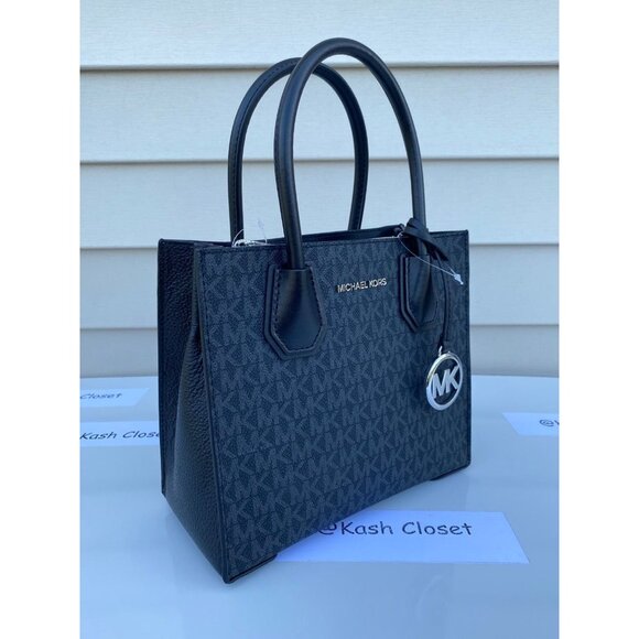 Michael Kors bag & wallet bundle mercer messanger medium & key chain card Black - Picture 3 of 12